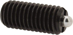 Vlier - M10 x 1.5, 0.866" Thread Length, 0.118" Plunger Projection, Steel Threaded Spring Plunger - 0.157" Max Plunger Diam, 0.866" Plunger Length, 2.02 Lb Init End Force, 7.87 Lb Final End Force - Exact Tool & Supply