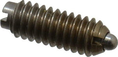 Vlier - 8-32, 7/16" Thread Length, 0.052" Plunger Projection, Stainless Steel Threaded Spring Plunger - 0.07" Max Plunger Diam, 0.437" Plunger Length, 1.5 Lb Init End Force, 4.75 Lb Final End Force - Exact Tool & Supply