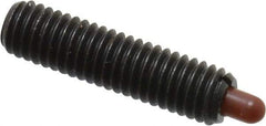 Vlier - 10-32, 3/4" Thread Length, 1/8" Plunger Projection, Steel Threaded Spring Plunger - 0.09 - 0.092" Max Plunger Diam, 3/4" Plunger Length, 1.3 Lb Init End Force, 2.7 Lb Final End Force - Exact Tool & Supply