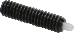 Vlier - 8-32, 5/8" Thread Length, 3/32" Plunger Projection, Steel Threaded Spring Plunger - 0.068 - 0.07" Max Plunger Diam, 5/8" Plunger Length, 2.7 Lb Init End Force, 7.3 Lb Final End Force - Exact Tool & Supply