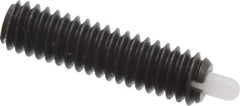 Vlier - 8-32, 5/8" Thread Length, 3/32" Plunger Projection, Steel Threaded Spring Plunger - 0.068 - 0.07" Max Plunger Diam, 5/8" Plunger Length, 0.7 Lb Init End Force, 2.3 Lb Final End Force - Exact Tool & Supply