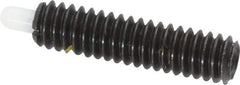 Vlier - 1/4-20, 1" Thread Length, 3/16" Plunger Projection, Steel Threaded Spring Plunger - 0.116 - 0.118" Max Plunger Diam, 1" Plunger Length, 1 Lb Init End Force, 4 Lb Final End Force - Exact Tool & Supply