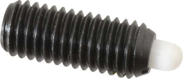 Vlier - 1/2-13, 1-1/4" Thread Length, 1/4" Plunger Projection, Steel Threaded Spring Plunger - 0.246 - 1/4" Max Plunger Diam, 1-1/4" Plunger Length, 2.7 Lb Init End Force, 9.3 Lb Final End Force - Exact Tool & Supply