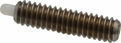 Vlier - 8-32, 5/8" Thread Length, 3/32" Plunger Projection, Stainless Steel Threaded Spring Plunger - 0.068 - 0.07" Max Plunger Diam, 5/8" Plunger Length, 2.7 Lb Init End Force, 7.3 Lb Final End Force - Exact Tool & Supply