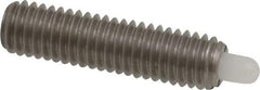 Vlier - 10-32, 3/4" Thread Length, 1/8" Plunger Projection, Stainless Steel Threaded Spring Plunger - 0.09 - 0.092" Max Plunger Diam, 3/4" Plunger Length, 2.9 Lb Init End Force, 11.1 Lb Final End Force - Exact Tool & Supply