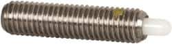 Vlier - 1/4-28, 1" Thread Length, 3/16" Plunger Projection, Stainless Steel Threaded Spring Plunger - 0.116 - 0.118" Max Plunger Diam, 1" Plunger Length, 3 Lb Init End Force, 13 Lb Final End Force - Exact Tool & Supply