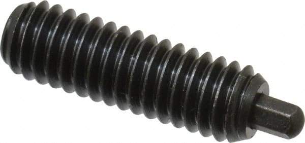 Vlier - 5/16-18, 1" Thread Length, 3/16" Plunger Projection, Steel Threaded Spring Plunger - 1/8 (Hex)" Max Plunger Diam, 1" Plunger Length, 3 Lb Init End Force, 15 Lb Final End Force, 1/8" Hex - Exact Tool & Supply