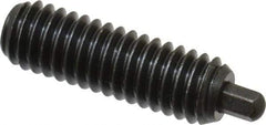 Vlier - 5/16-18, 1" Thread Length, 3/16" Plunger Projection, Steel Threaded Spring Plunger - 1/8 (Hex)" Max Plunger Diam, 1" Plunger Length, 3 Lb Init End Force, 15 Lb Final End Force, 1/8" Hex - Exact Tool & Supply