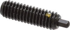 Vlier - 5/16-18, 1" Thread Length, 3/16" Plunger Projection, Steel Threaded Spring Plunger - 1/8 (Hex)" Max Plunger Diam, 1" Plunger Length, 1.5 Lb Init End Force, 4.5 Lb Final End Force, 1/8" Hex - Exact Tool & Supply