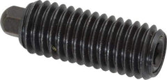 Vlier - 3/8-16, 1-1/8" Thread Length, 3/16" Plunger Projection, Steel Threaded Spring Plunger - 3/16 (Hex)" Max Plunger Diam, 1-1/8" Plunger Length, 5.5 Lb Init End Force, 14.5 Lb Final End Force, 3/16" Hex - Exact Tool & Supply