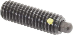 Vlier - 3/8-16, 1-1/8" Thread Length, 3/16" Plunger Projection, Steel Threaded Spring Plunger - 3/16 (Hex)" Max Plunger Diam, 1-1/8" Plunger Length, 5.5 Lb Init End Force, 14.5 Lb Final End Force, 3/16" Hex - Exact Tool & Supply