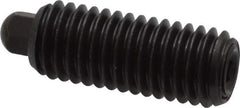 Vlier - 1/2-13, 1-1/4" Thread Length, 1/4" Plunger Projection, Steel Threaded Spring Plunger - 1/4 (Hex)" Max Plunger Diam, 1-1/4" Plunger Length, 6.6 Lb Init End Force, 17.4 Lb Final End Force, 1/4" Hex - Exact Tool & Supply