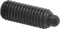 Vlier - 1/2-13, 1-1/4" Thread Length, 1/4" Plunger Projection, Steel Threaded Spring Plunger - 1/4 (Hex)" Max Plunger Diam, 1-1/4" Plunger Length, 6.6 Lb Init End Force, 17.4 Lb Final End Force, 1/4" Hex - Exact Tool & Supply