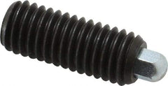 Vlier - 1/2-13, 1-1/4" Thread Length, 1/4" Plunger Projection, Steel Threaded Spring Plunger - 1/4 (Hex)" Max Plunger Diam, 1-1/4" Plunger Length, 2.7 Lb Init End Force, 9.3 Lb Final End Force, 1/4" Hex - Exact Tool & Supply