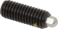 Vlier - 1/2-13, 1-1/4" Thread Length, 1/4" Plunger Projection, Steel Threaded Spring Plunger - 1/4 (Hex)" Max Plunger Diam, 1-1/4" Plunger Length, 2.7 Lb Init End Force, 9.3 Lb Final End Force, 1/4" Hex - Exact Tool & Supply