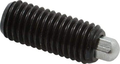 Vlier - 5/8-11, 1-1/2" Thread Length, 5/16" Plunger Projection, Steel Threaded Spring Plunger - 5/16 (Hex)" Max Plunger Diam, 1-1/2" Plunger Length, 3.5 Lb Init End Force, 10.5 Lb Final End Force, 5/16" Hex - Exact Tool & Supply