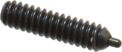 Vlier - 6-32, 17/32" Thread Length, 1/16" Plunger Projection, Steel Threaded Spring Plunger - 0.044 - 0.045" Max Plunger Diam, 17/32" Plunger Length, 1 Lb Init End Force, 1.6 Lb Final End Force, 0.063" Hex - Exact Tool & Supply
