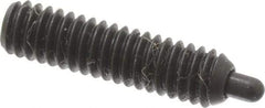 Vlier - 8-32, 5/8" Thread Length, 3/32" Plunger Projection, Steel Threaded Spring Plunger - 0.069 - 0.07" Max Plunger Diam, 5/8" Plunger Length, 2.7 Lb Init End Force, 7.3 Lb Final End Force, 0.063" Hex - Exact Tool & Supply