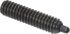 Vlier - 8-32, 5/8" Thread Length, 3/32" Plunger Projection, Steel Threaded Spring Plunger - 0.069 - 0.07" Max Plunger Diam, 5/8" Plunger Length, 2.7 Lb Init End Force, 7.3 Lb Final End Force, 0.063" Hex - Exact Tool & Supply