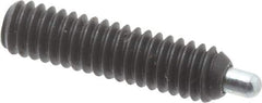 Vlier - 8-32, 5/8" Thread Length, 3/32" Plunger Projection, Steel Threaded Spring Plunger - 0.069 - 0.07" Max Plunger Diam, 5/8" Plunger Length, 0.7 Lb Init End Force, 2.3 Lb Final End Force, 0.063" Hex - Exact Tool & Supply