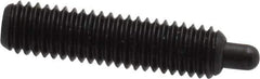 Vlier - 10-32, 3/4" Thread Length, 1/8" Plunger Projection, Steel Threaded Spring Plunger - 0.091 - 0.092" Max Plunger Diam, 3/4" Plunger Length, 2.9 Lb Init End Force, 11.1 Lb Final End Force, 0.063" Hex - Exact Tool & Supply