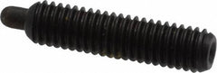 Vlier - 10-32, 3/4" Thread Length, 1/8" Plunger Projection, Steel Threaded Spring Plunger - 0.091 - 0.092" Max Plunger Diam, 3/4" Plunger Length, 2.9 Lb Init End Force, 11.1 Lb Final End Force, 0.063" Hex - Exact Tool & Supply
