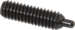 Vlier - 5/16-18, 1" Thread Length, 3/16" Plunger Projection, Steel Threaded Spring Plunger - 0.133 - 0.135" Max Plunger Diam, 1" Plunger Length, 3 Lb Init End Force, 15 Lb Final End Force, 0.093" Hex - Exact Tool & Supply
