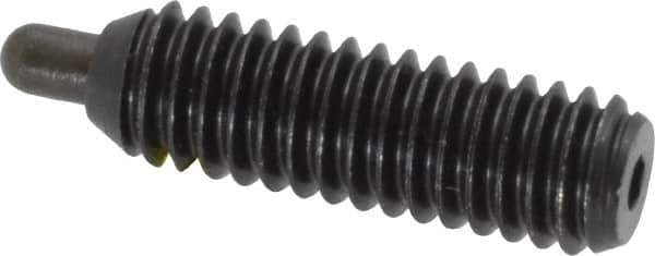 Vlier - 5/16-18, 1" Thread Length, 3/16" Plunger Projection, Steel Threaded Spring Plunger - 0.133 - 0.135" Max Plunger Diam, 1" Plunger Length, 3 Lb Init End Force, 15 Lb Final End Force, 0.093" Hex - Exact Tool & Supply