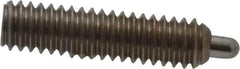 Vlier - 8-32, 5/8" Thread Length, 3/32" Plunger Projection, Stainless Steel Threaded Spring Plunger - 0.069 - 0.07" Max Plunger Diam, 5/8" Plunger Length, 0.7 Lb Init End Force, 2.3 Lb Final End Force, 0.063" Hex - Exact Tool & Supply