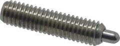 Vlier - 10-32, 3/4" Thread Length, 1/8" Plunger Projection, Stainless Steel Threaded Spring Plunger - 0.091 - 0.092" Max Plunger Diam, 3/4" Plunger Length, 2.9 Lb Init End Force, 11.1 Lb Final End Force, 0.063" Hex - Exact Tool & Supply