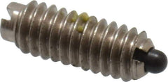 Vlier - 8-32, 7/16" Thread Length, 0.052" Plunger Projection, Steel Threaded Spring Plunger - 0.07" Max Plunger Diam, 0.437" Plunger Length, 1.5 Lb Init End Force, 4.75 Lb Final End Force - Exact Tool & Supply