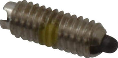 Vlier - 8-36, 7/16" Thread Length, 0.052" Plunger Projection, Steel Threaded Spring Plunger - 0.07" Max Plunger Diam, 0.437" Plunger Length, 1.5 Lb Init End Force, 4.75 Lb Final End Force - Exact Tool & Supply