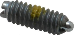 Vlier - 8-32, 7/16" Thread Length, 0.052" Plunger Projection, Steel Threaded Spring Plunger - 0.07" Max Plunger Diam, 0.437" Plunger Length, 0.5 Lb Init End Force, 1.5 Lb Final End Force - Exact Tool & Supply