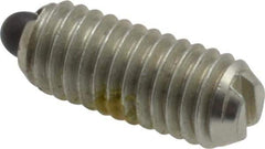 Vlier - 10-32, 0.468" Thread Length, 0.065" Plunger Projection, Steel Threaded Spring Plunger - 0.093" Max Plunger Diam, 0.468" Plunger Length, 1.75 Lb Init End Force, 6.25 Lb Final End Force - Exact Tool & Supply
