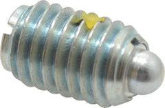 Vlier - 1/2-13, 3/4" Thread Length, 0.151" Plunger Projection, Steel Threaded Spring Plunger - 1/4" Max Plunger Diam, 0.75" Plunger Length, 1.75 Lb Init End Force, 5.5 Lb Final End Force - Exact Tool & Supply