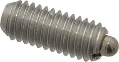 Vlier - 10-32, 0.468" Thread Length, 0.065" Plunger Projection, Stainless Steel Threaded Spring Plunger - 0.093" Max Plunger Diam, 0.468" Plunger Length, 0.75 Lb Init End Force, 2.5 Lb Final End Force - Exact Tool & Supply