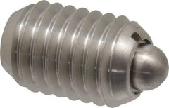 Vlier - 1/2-13, 3/4" Thread Length, 0.151" Plunger Projection, Stainless Steel Threaded Spring Plunger - 1/4" Max Plunger Diam, 0.75" Plunger Length, 5 Lb Init End Force, 28 Lb Final End Force - Exact Tool & Supply