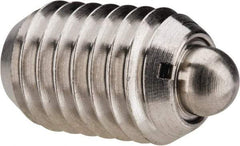 Vlier - 1/2-13, 3/4" Thread Length, 0.151" Plunger Projection, Stainless Steel Threaded Spring Plunger - 1/4" Max Plunger Diam, 0.75" Plunger Length, 1.75 Lb Init End Force, 5.5 Lb Final End Force - Exact Tool & Supply