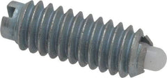 Vlier - 8-32, 7/16" Thread Length, 0.052" Plunger Projection, Steel Threaded Spring Plunger - 0.07" Max Plunger Diam, 0.437" Plunger Length, 0.5 Lb Init End Force, 1.5 Lb Final End Force - Exact Tool & Supply
