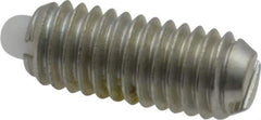 Vlier - 10-32, 0.468" Thread Length, 0.065" Plunger Projection, Steel Threaded Spring Plunger - 0.093" Max Plunger Diam, 0.468" Plunger Length, 1.75 Lb Init End Force, 6.25 Lb Final End Force - Exact Tool & Supply