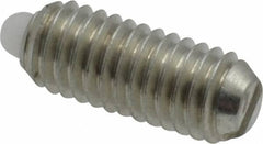Vlier - 10-32, 0.468" Thread Length, 0.065" Plunger Projection, Steel Threaded Spring Plunger - 0.093" Max Plunger Diam, 0.468" Plunger Length, 0.75 Lb Init End Force, 2.5 Lb Final End Force - Exact Tool & Supply