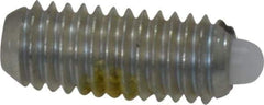 Vlier - 10-32, 0.468" Thread Length, 0.065" Plunger Projection, Steel Threaded Spring Plunger - 0.093" Max Plunger Diam, 0.468" Plunger Length, 0.75 Lb Init End Force, 2.5 Lb Final End Force - Exact Tool & Supply