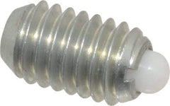 Vlier - 3/8-16, 5/8" Thread Length, 0.11" Plunger Projection, Steel Threaded Spring Plunger - 0.186" Max Plunger Diam, 0.625" Plunger Length, 1.5 Lb Init End Force, 5 Lb Final End Force - Exact Tool & Supply