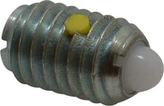 Vlier - 1/2-13, 3/4" Thread Length, 0.151" Plunger Projection, Steel Threaded Spring Plunger - 1/4" Max Plunger Diam, 0.75" Plunger Length, 1.75 Lb Init End Force, 5.5 Lb Final End Force - Exact Tool & Supply