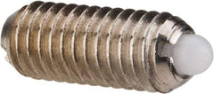 Vlier - 10-32, 0.468" Thread Length, 0.065" Plunger Projection, Stainless Steel Threaded Spring Plunger - 0.093" Max Plunger Diam, 0.468" Plunger Length, 1.75 Lb Init End Force, 6.25 Lb Final End Force - Exact Tool & Supply