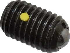 Vlier - 5/8-11, 0.375" Ball Diam, 0.984" Body Length, 0.096" Max Ball Reach, Threaded Ball Plunger - Steel Body, Steel Ball, 9 Lb Initial End Force, 18 Lb Final End Force, Locking Element - Exact Tool & Supply