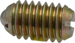 Vlier - 3/8-16, 0.188" Ball Diam, 0.625" Body Length, 0.048" Max Ball Reach, Threaded Ball Plunger - Steel Body, Steel Ball, 6 Lb Initial End Force, 21 Lb Final End Force, Locking Element - Exact Tool & Supply