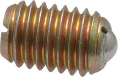 Vlier - 1/2-13, 0.281" Ball Diam, 0.75" Body Length, 0.072" Max Ball Reach, Threaded Ball Plunger - Steel Body, Steel Ball, 6 Lb Initial End Force, 30 Lb Final End Force - Exact Tool & Supply