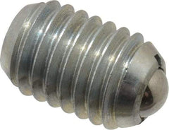Vlier - 1/2-13, 0.281" Ball Diam, 0.75" Body Length, 0.072" Max Ball Reach, Threaded Ball Plunger - Steel Body, Steel Ball, 3 Lb Initial End Force, 6 Lb Final End Force - Exact Tool & Supply