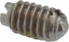 Vlier - 4-48, 0.062" Ball Diam, 0.187" Body Length, 0.02" Max Ball Reach, Threaded Ball Plunger - Stainless Steel Body, Stainless Steel Ball, 0.13 Lb Initial End Force, 0.5 Lb Final End Force, Locking Element - Exact Tool & Supply